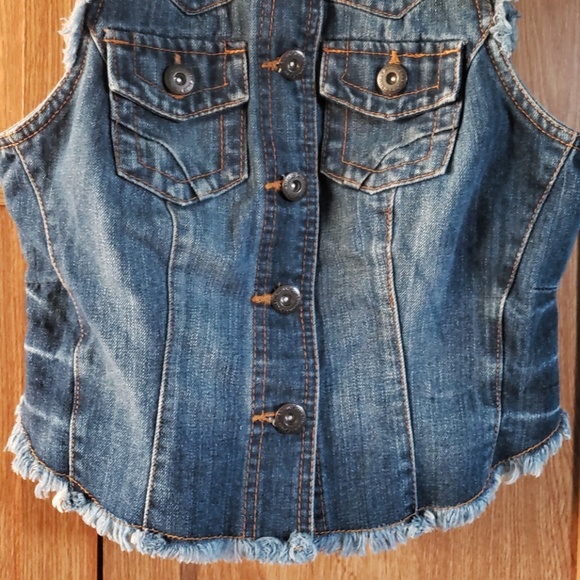 Jean Vest, Fringed & Distressed szS - Picture 5 of 8